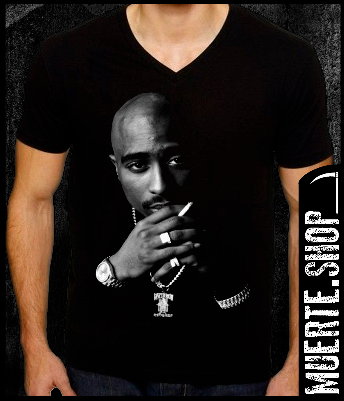 Черна тениска TUPAC DEATHROW 2PAC Черна тениска TUPAC DEATHROW 2PAC